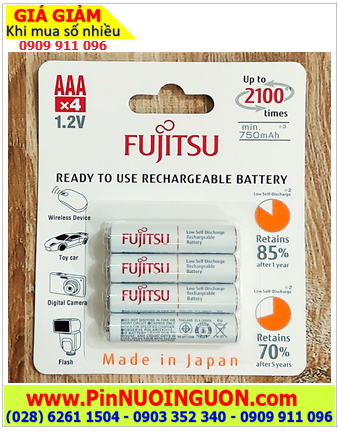 Fujitsu HR-4UTCEX(4B); Pin sạc AAA 1.2v Fujitsu HR-4UTCEX(4B) Type 800mAh /X.xứ NHẬT (Vỉ 4viên)
